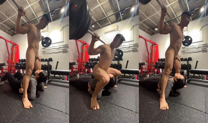 Vú tập gym vừa cho em bú cu Vú tập gym vừa cho em bú cu